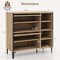 Shoe Rack Organizer with Flip-up See-through Doors and Adjustable Shelves-Oak